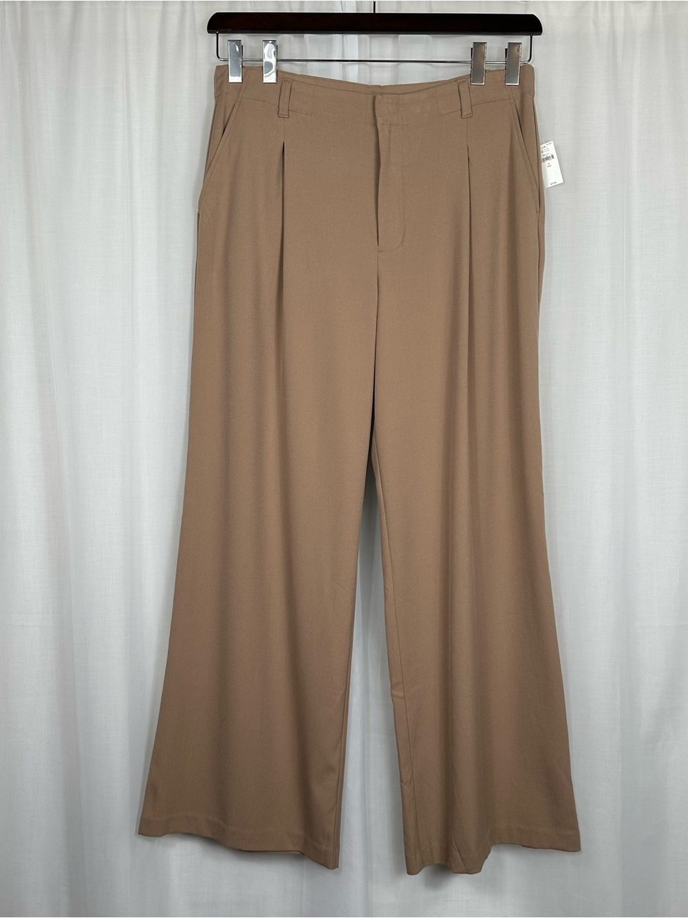 NWT Gap High Rise Pleated Wide Leg Trousers Camel Tan Pants Office 18 Tall 18T